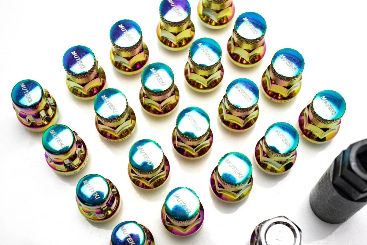 Muteki SR35 16+4 Closed Ended Neo Chrome Lug Nuts 35mm 12x1.25 Most Subaru Models - Image 4
