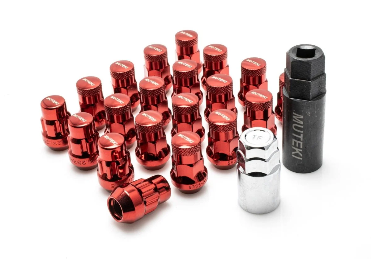 Muteki SR35 16+4 Closed Ended Red Lug Nuts 35mm 12x1.25 Most Subaru Models - Image 3