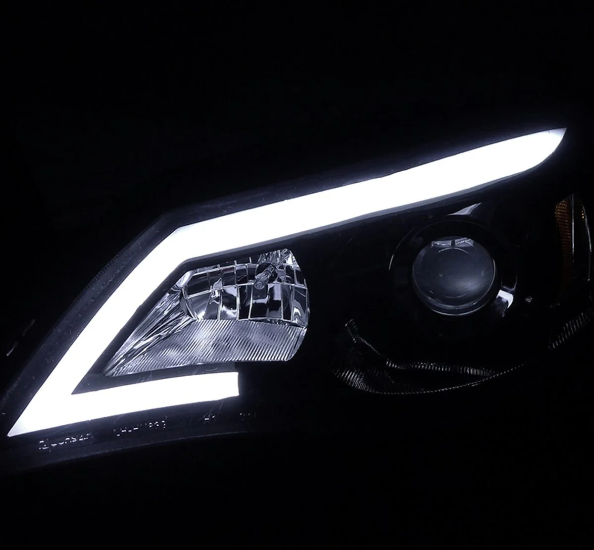 Spec-D LED Bar Style Projector Headlights w/ Gloss Black Base and Smoke Lens 2008-2014 WRX Halogen Models Only - Image 6