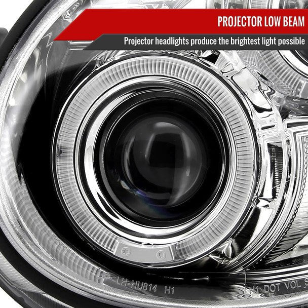 Spec-D Halo Style Projector Headlights w/ Chrome Base and Clear Lens 2002-2003 WRX w/ OEM Halogen Lights - Image 3