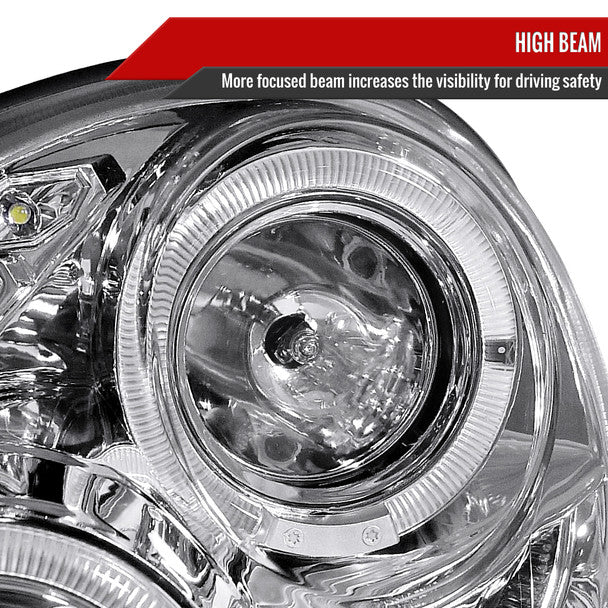 Spec-D Halo Style Projector Headlights w/ Chrome Base and Clear Lens 2002-2003 WRX w/ OEM Halogen Lights - Image 4