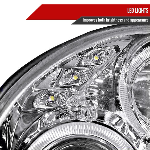 Spec-D Halo Style Projector Headlights w/ Chrome Base and Clear Lens 2002-2003 WRX w/ OEM Halogen Lights - Image 5