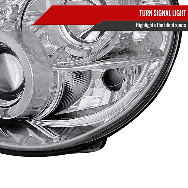 Spec-D Halo Style Projector Headlights w/ Chrome Base and Clear Lens 2002-2003 WRX w/ OEM Halogen Lights - Image 6