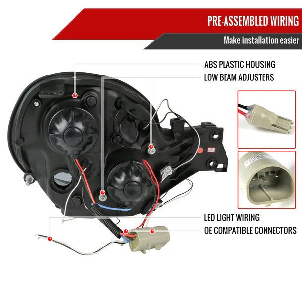 Spec-D Halo Style Projector Headlights w/ Chrome Base and Clear Lens 2002-2003 WRX w/ OEM Halogen Lights - Image 7