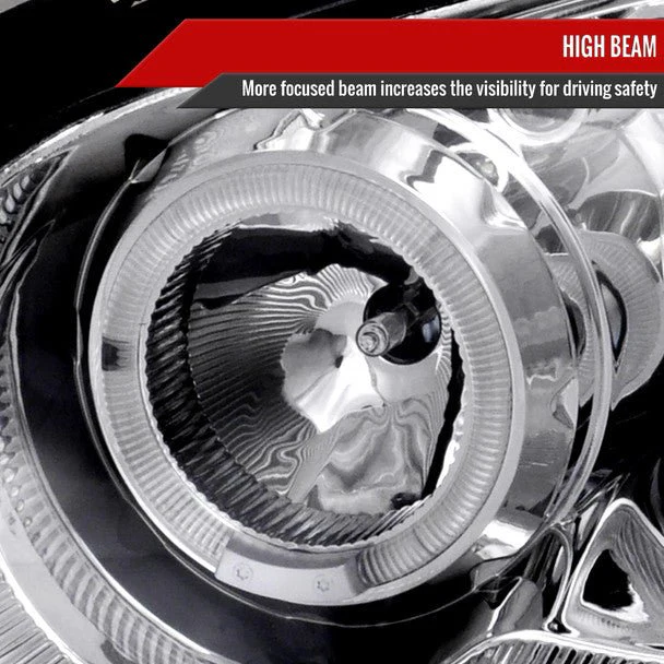 Spec-D Halo Style Projector Headlights w/ Chrome Base and Clear Lens 2004-2005 WRX / 2004-2005 STI w/ OEM Halogen Lights - Image 5