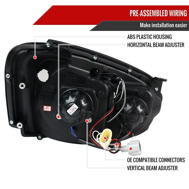 Spec-D Halo Style Projector Headlights w/ Chrome Base and Clear Lens 2004-2005 WRX / 2004-2005 STI w/ OEM Halogen Lights - Image 9