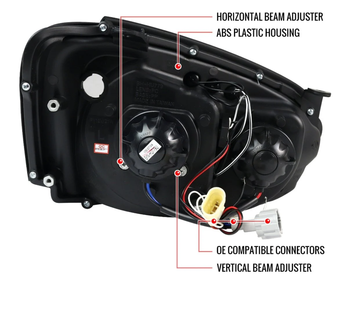 Spec-D Halo Style Projector Headlights w/ Gloss Black Base and Clear Lens 2004-2005 WRX / 2004-2005 STI w/ OEM Halogen Lights - Image 12