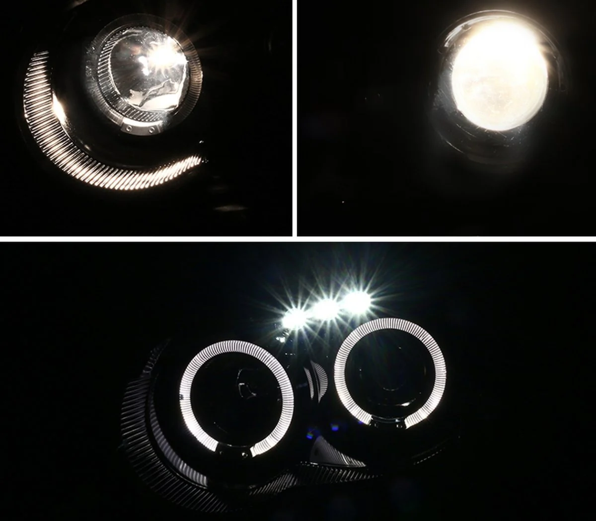 Spec-D Halo Style Projector Headlights w/ Gloss Black Base and Clear Lens 2004-2005 WRX / 2004-2005 STI w/ OEM Halogen Lights - Image 4