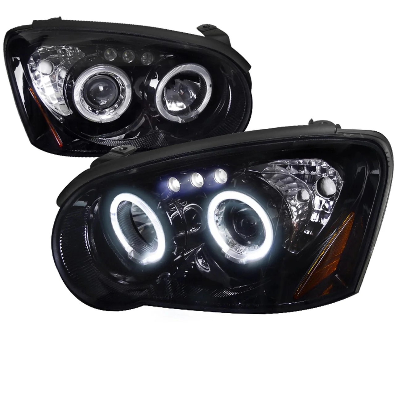 Spec-D Halo Style Projector Headlights w/ Gloss Black Base and Smoke Lens 2004-2005 WRX / 2004-2005 STI w/ OEM Halogen Lights - Image 4
