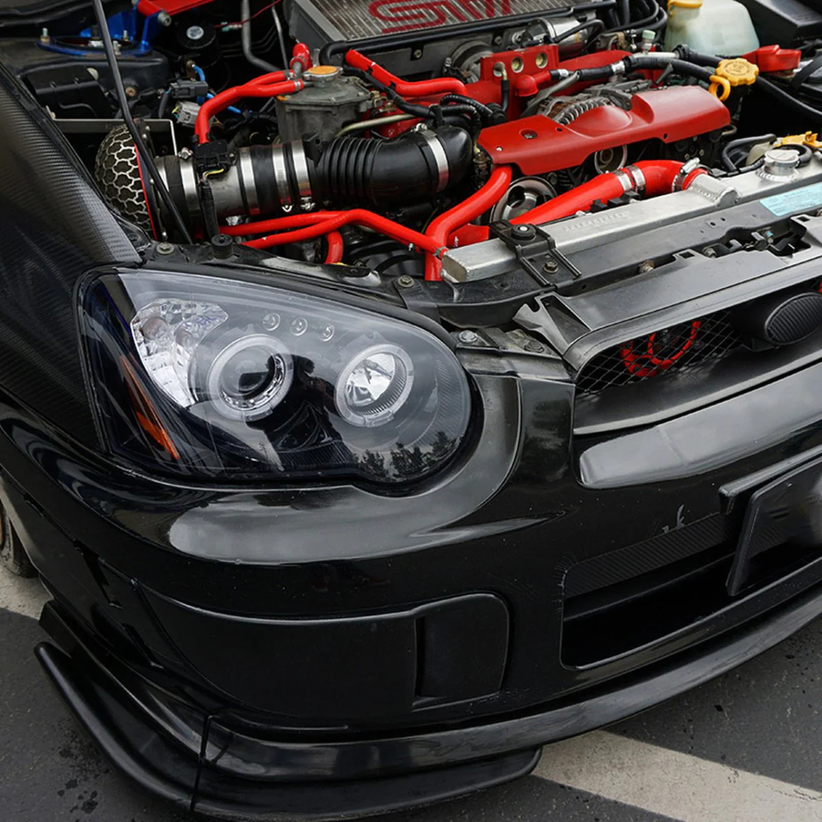 Spec-D Halo Style Projector Headlights w/ Gloss Black Base and Smoke Lens 2004-2005 WRX / 2004-2005 STI w/ OEM Halogen Lights - Image 5