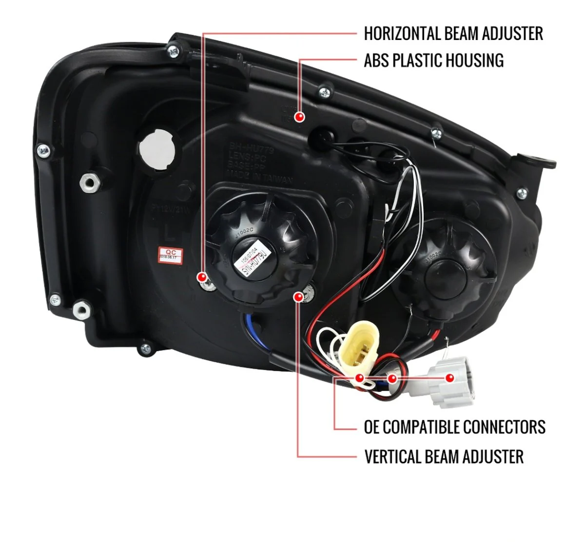 Spec-D Halo Style Projector Headlights w/ Matte Black Base and Clear Lens 2004-2005 WRX / 2004-2005 STI w/ OEM Halogen Lights - Image 12