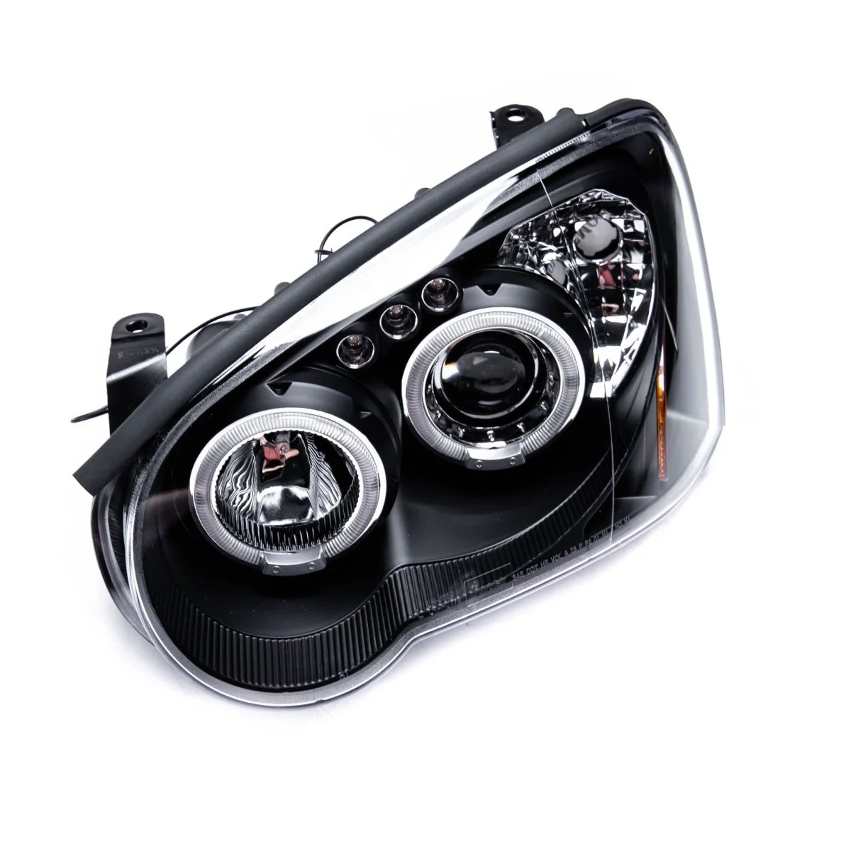 Spec-D Halo Style Projector Headlights w/ Matte Black Base and Clear Lens 2004-2005 WRX / 2004-2005 STI w/ OEM Halogen Lights - Image 3