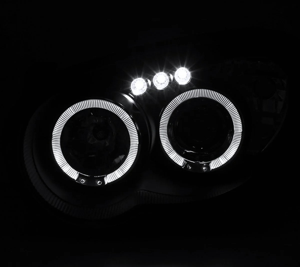 Spec-D Halo Style Projector Headlights w/ Matte Black Base and Clear Lens 2004-2005 WRX / 2004-2005 STI w/ OEM Halogen Lights - Image 4