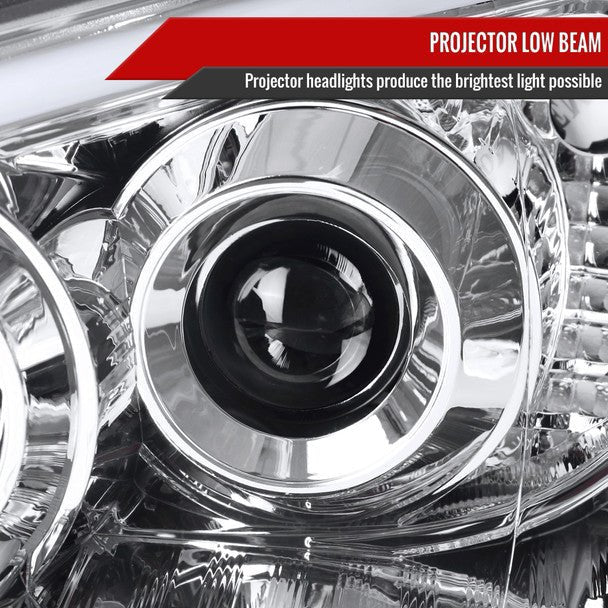 Spec-D LED Bar Style Projector Headlights w/ Chrome Base and Clear Lens 2004-2005 WRX / 2004-2005 STI w/ OEM Halogen Lights - Image 4