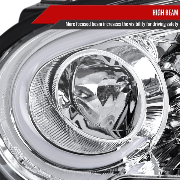 Spec-D LED Bar Style Projector Headlights w/ Chrome Base and Clear Lens 2004-2005 WRX / 2004-2005 STI w/ OEM Halogen Lights - Image 5