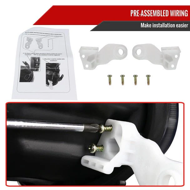 Spec-D LED Bar Style Projector Headlights w/ Chrome Base and Clear Lens 2004-2005 WRX / 2004-2005 STI w/ OEM Halogen Lights - Image 8