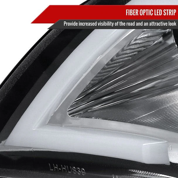 Spec-D LED Bar Style Projector Headlights w/ Chrome Base and Clear Lens 2008-2014 WRX Halogen Models Only - Image 6