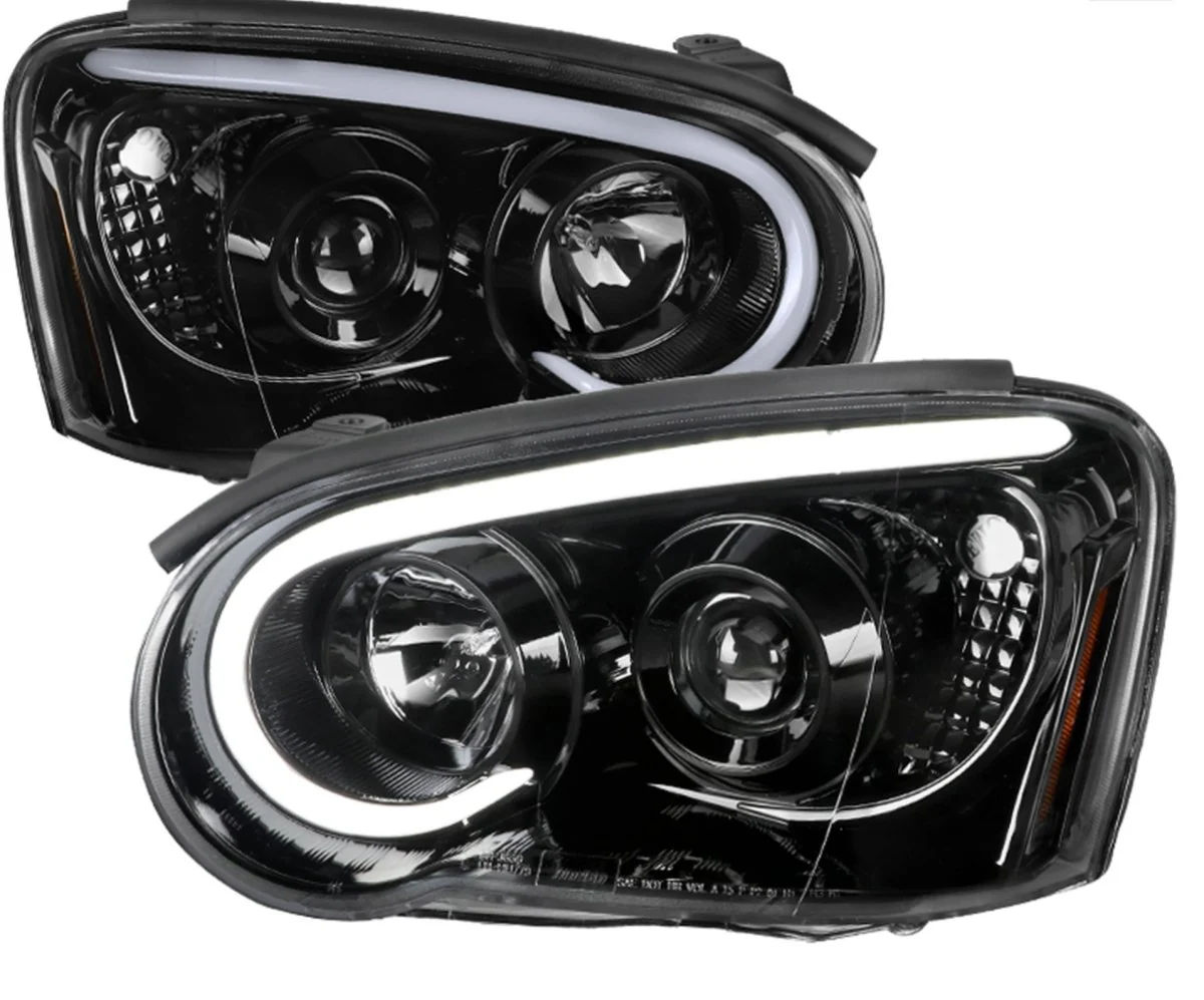 Spec-D LED Bar Style Projector Headlights w/ Gloss Black Base and Clear Lens 2004-2005 WRX / 2004-2005 STI w/ OEM Halogen Lights - Image 4