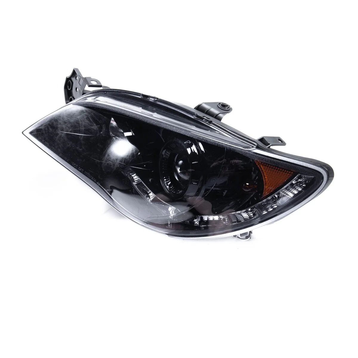 Spec-D LED Bar Style Projector Headlights w/ Gloss Black Base and Clear Lens 2006-2007 WRX / 2006-2007 STI w/ OEM Halogen Lights - Image 3