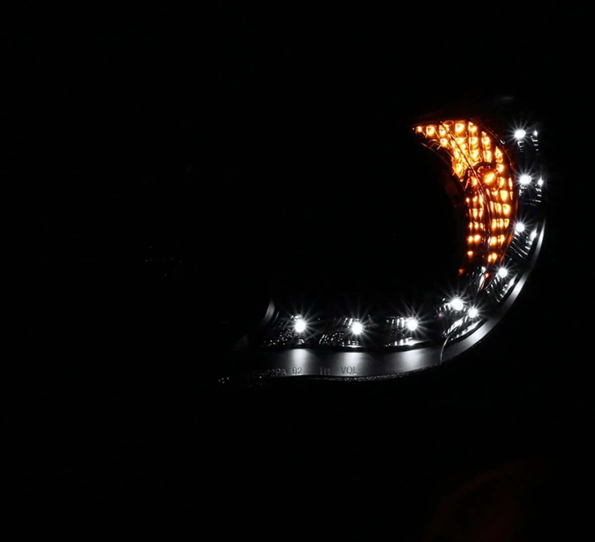 Spec-D LED Bar Style Projector Headlights w/ Gloss Black Base and Clear Lens 2006-2007 WRX / 2006-2007 STI w/ OEM Halogen Lights - Image 6