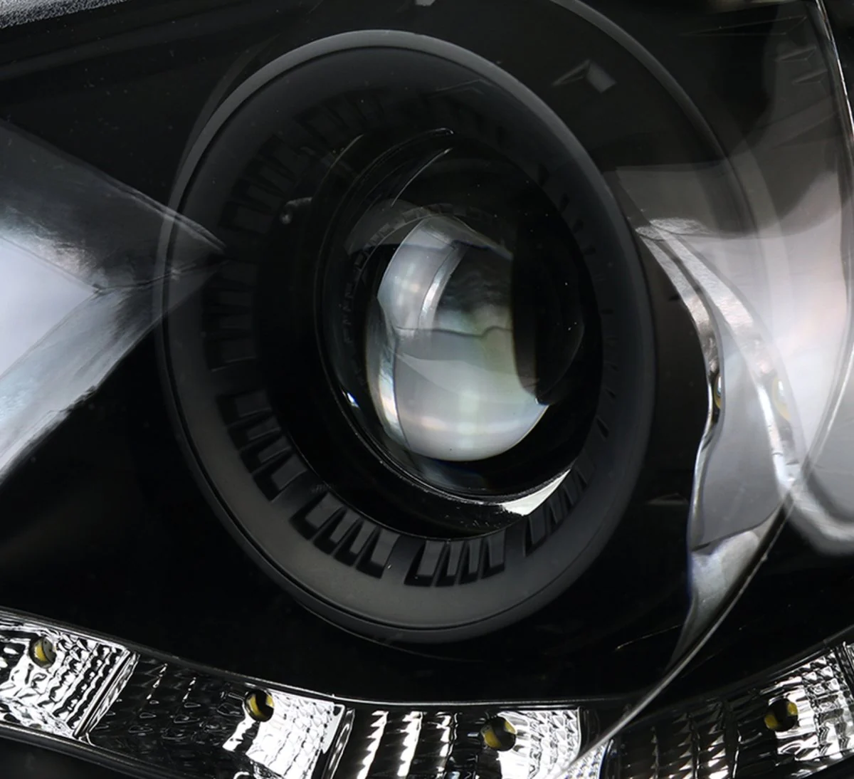 Spec-D LED Bar Style Projector Headlights w/ Gloss Black Base and Clear Lens 2006-2007 WRX / 2006-2007 STI w/ OEM Halogen Lights - Image 7