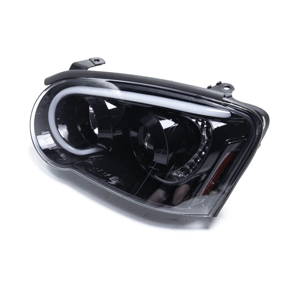 Spec-D LED Bar Style Projector Headlights w/ Gloss Black Base and Smoke Lens 2004-2005 WRX / 2004-2005 STI w/ OEM Halogen Lights - Image 3