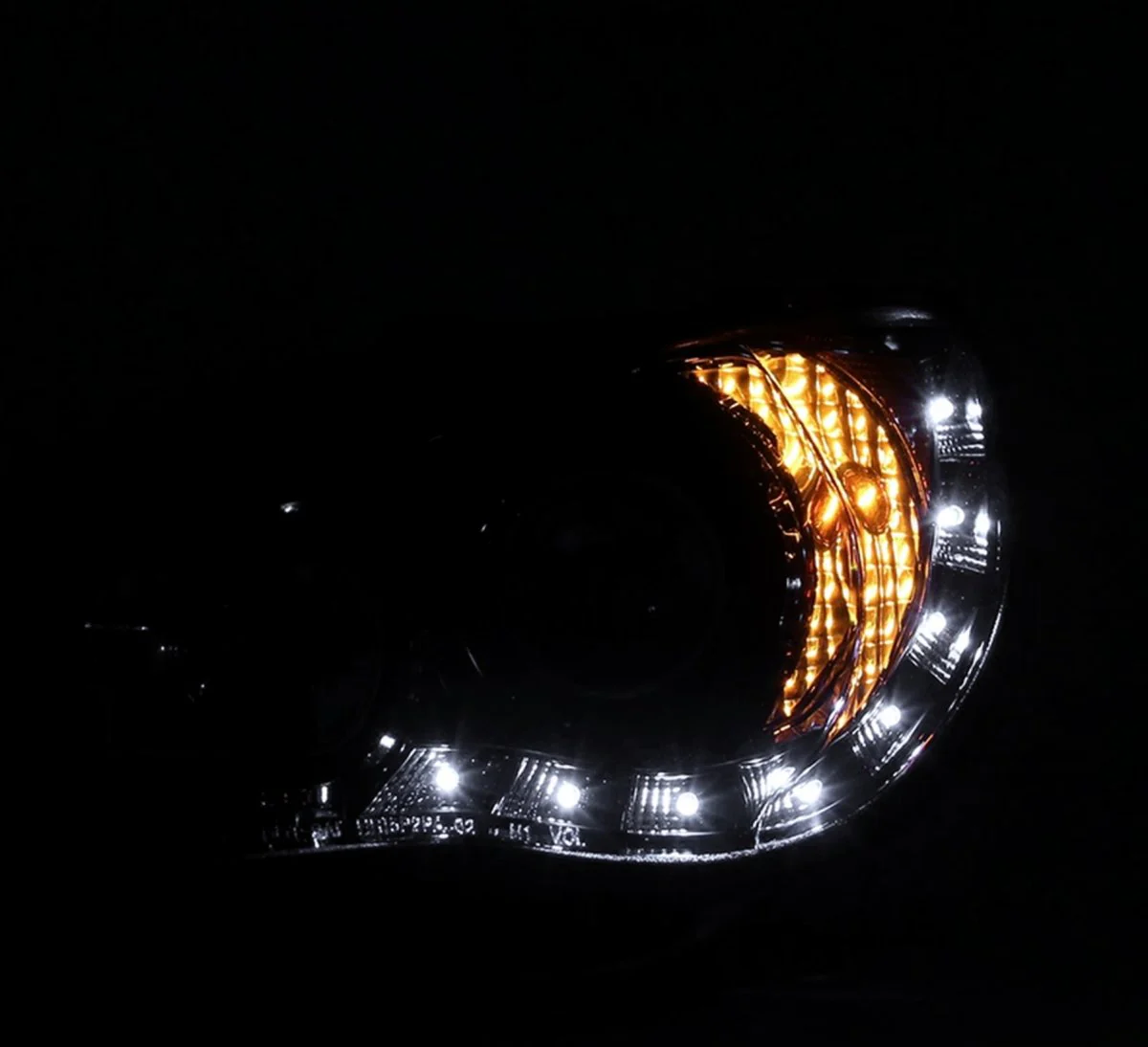 Spec-D LED Bar Style Projector Headlights w/ Gloss Black Base and Smoke Lens 2006-2007 WRX / 2006-2007 STI w/ OEM Halogen Lights - Image 6