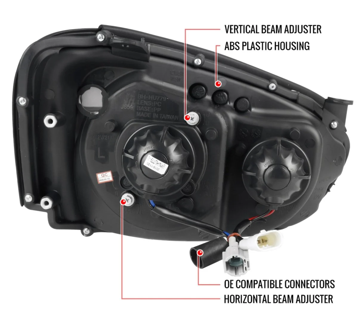 Spec-D LED Bar Style Projector Headlights w/ Matte Black Base and Clear Lens 2004-2005 WRX / 2004-2005 STI w/ OEM Halogen Lights - Image 13