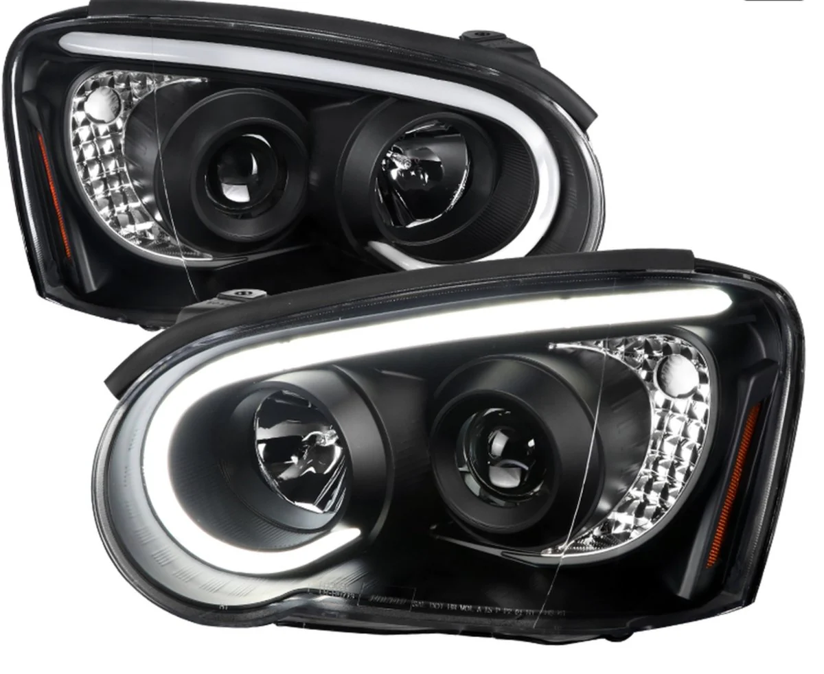 Spec-D LED Bar Style Projector Headlights w/ Matte Black Base and Clear Lens 2004-2005 WRX / 2004-2005 STI w/ OEM Halogen Lights - Image 4