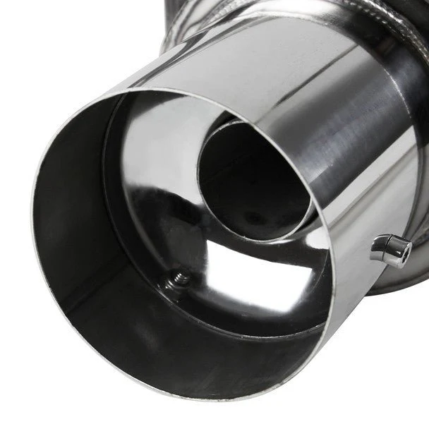 Spec-D Stainless Steel Dual Tip Exhaust w/ Polished 4" Single Wall Tips 2008-2014 WRX Sedan / 2011-2014 STI Sedan - Image 3