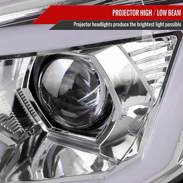 Spec-D Version 2 LED Bar Style Projector Headlights w/ Chrome Base and Clear Lens 2006-2007 WRX / 2006-2007 STI w/ OEM Halogen Lights - Image 3