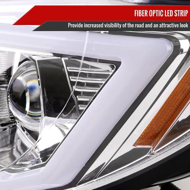 Spec-D Version 2 LED Bar Style Projector Headlights w/ Chrome Base and Clear Lens 2006-2007 WRX / 2006-2007 STI w/ OEM Halogen Lights - Image 4