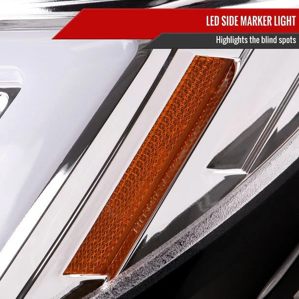 Spec-D Version 2 LED Bar Style Projector Headlights w/ Chrome Base and Clear Lens 2006-2007 WRX / 2006-2007 STI w/ OEM Halogen Lights - Image 5