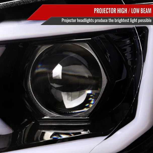 Spec-D Version 2 LED Bar Style Projector Headlights w/ Gloss Black Base and Clear Lens 2006-2007 WRX / 2006-2007 STI w/ OEM Halogen Lights - Image 3