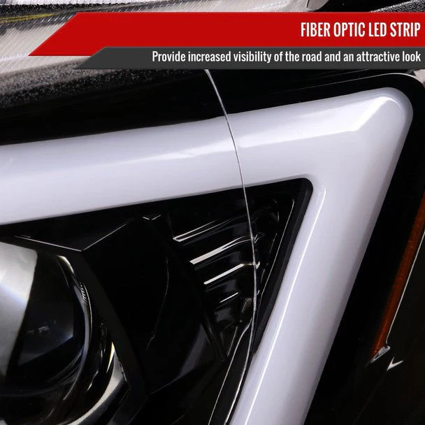 Spec-D Version 2 LED Bar Style Projector Headlights w/ Gloss Black Base and Clear Lens 2006-2007 WRX / 2006-2007 STI w/ OEM Halogen Lights - Image 4