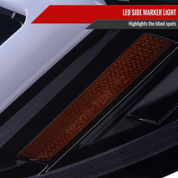 Spec-D Version 2 LED Bar Style Projector Headlights w/ Gloss Black Base and Smoke Lens 2006-2007 WRX / 2006-2007 STI w/ OEM Halogen Lights - Image 7