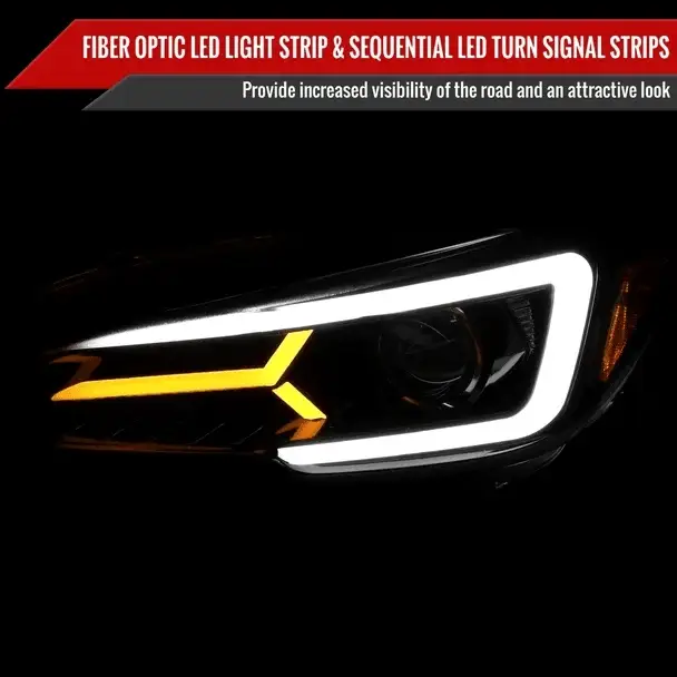 Spec-D Version 2 LED Bar Style Projector Headlights w/ Matte Black Base and Clear Lens 2015-2017 WRX / 2015-2017 STI / 2018-2021 WRX Base & Premium - Image 6