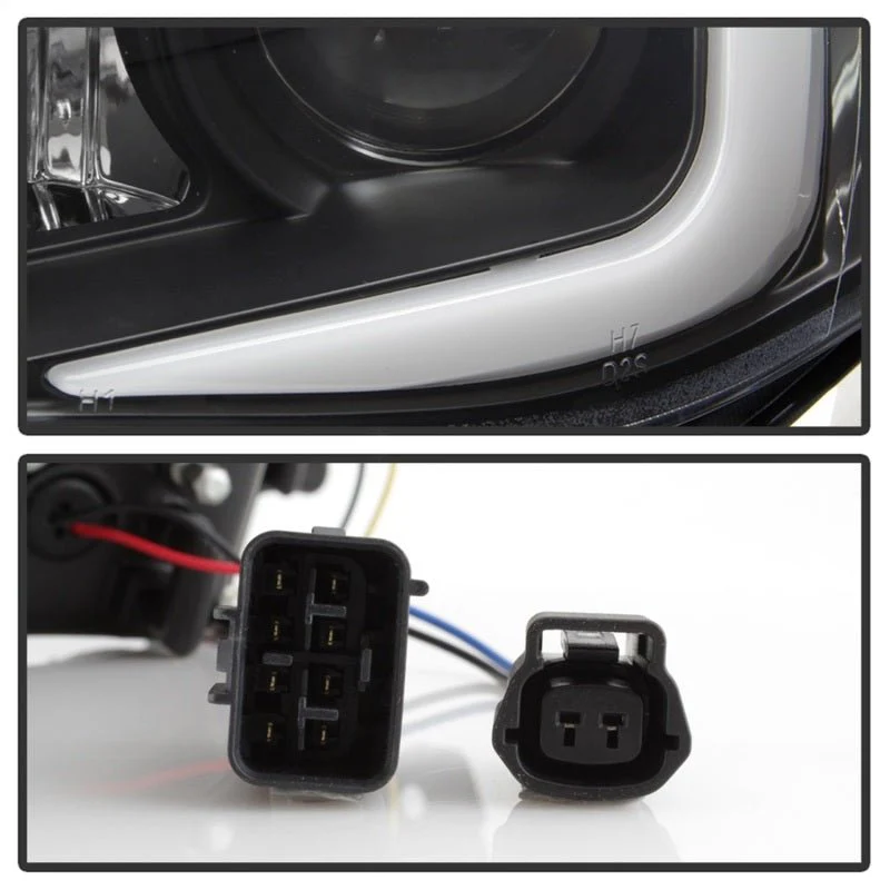 Spyder Black Projector Headlights w/ Light Bar 2008-2014 WRX Xenon / HID Model Only - Image 4