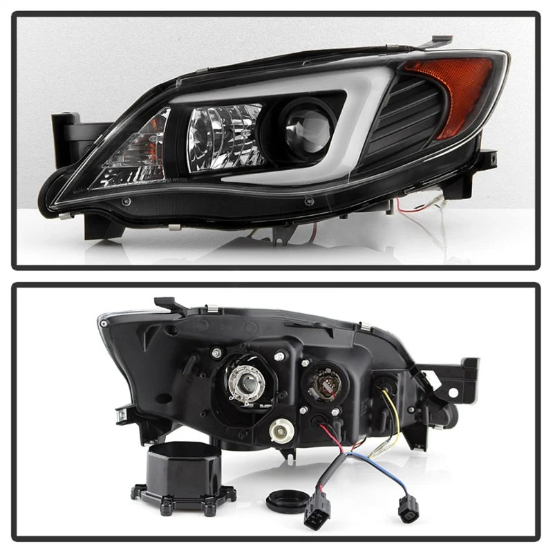 Spyder Black Projector Headlights w/ Light Bar 2008-2014 WRX Xenon / HID Model Only - Image 5